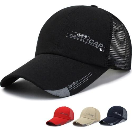Unisex Outdoor Quick-Dry Sun Hats Summer Mesh Baseball Cap Dad Snapback Hat Men Women Girls Adjust Cotton Sports Breathable Caps