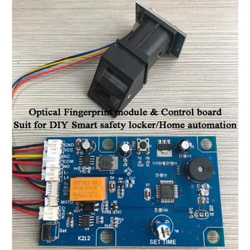 DIY Biometric Fingerprint lock Access control system Smart safty box Home AutomationFingerprint module control board