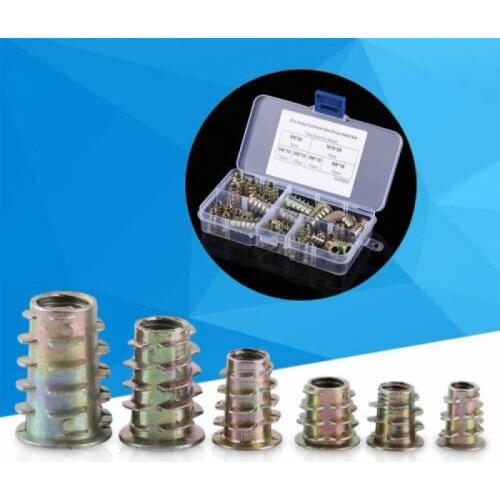 Zinc Alloy Iron Inside And Outside Teeth Embedded Hex Nut Wood Furniture Nut Trapezoidal Nut M4/M5/M6/M8/M10