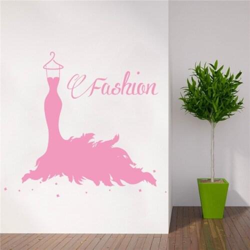 Shop window decor Wall Decal Sticker for Beauty Salon Woman Fashion Style Clothing home decoration Removable Vinyl Decal HY1618