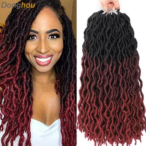 Donghou Gypsy Locs Ombre Crochet Hair Goddess Locs 100%Kanekalon Fiber Faux Locs African Roots Dreadlocs Synthetic Braiding Hair