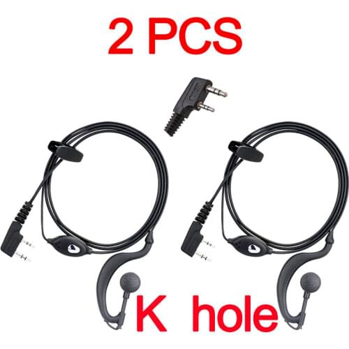 2pcs Two Way Ham Radio Earpiece For Kenwood Baofeng BF-888S UV5R Walkie Talkie Earwear Headphone Earphone K-Plug Wired Headset
