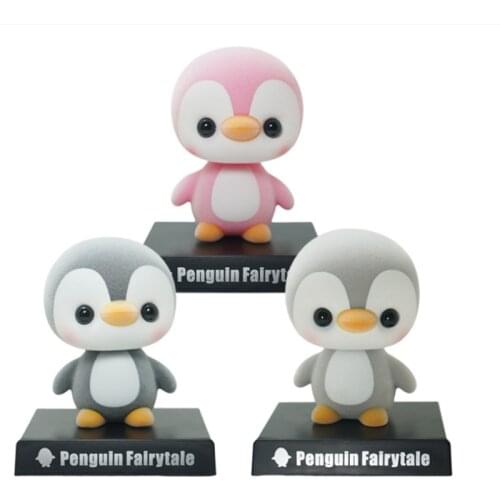 Flocking Penguin Shake Head Doll Car Decoration Multi-Function Mobile Phone Stand Temporary Parking Sign Car Accessories Gifts