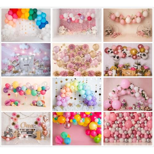 Birthday Photography Backdrops 1st Baby Shower Cake Smash Photo Background Children Newborn Portrait Party Decorations Props