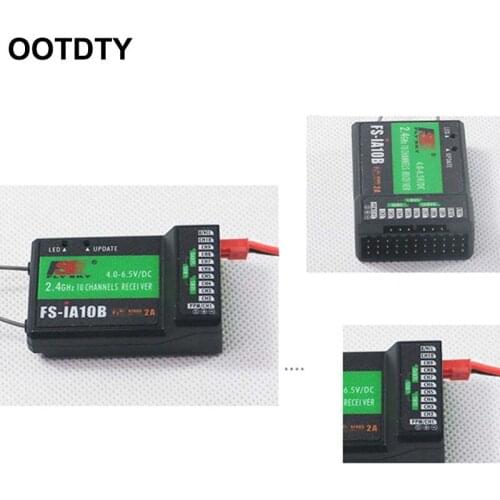 FS-IA10B 10CH Receiver FS IA10B for Transmitter FS-I10 FS-I6S FPV RC Heli Plane Quadcopter Drone 4XFE