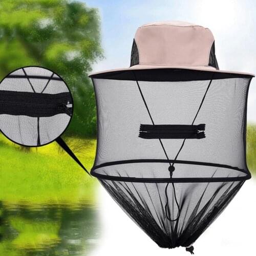 Camouflage Outdoor Fishing Sunproof Anti Mosquito Mesh Hat Face Protective Cap Sunproof Anti Mosquito Mesh Hat Face Protective