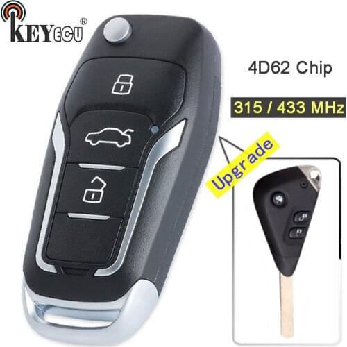 KEYECU 315/ 433MHz 4D62 Chip Upgraded Flip Folding 3 Button Remote Key Fob key for Subaru Outback Liberty Impreza WRX Forester