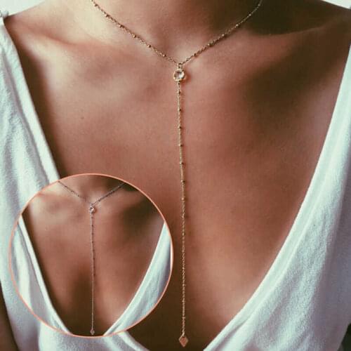 Fashion Minimalist Beads Choker Necklace for Women Girl Chokers Jewelry collares Long Necklace