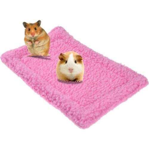 Soft Fleece Hamster Mat Plush Pet Hamster Cushion Mat Hedgehog Squirrel Warm Blanket Guinea Pig Bed Sleeping Bed Pet Products