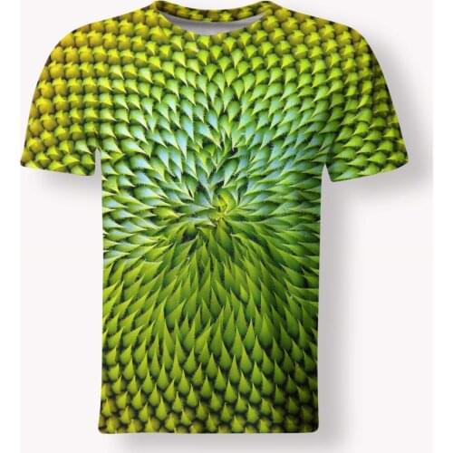 New hot-selling 3D three-dimensional creative pineapple spiked T-shirt round neck mens and womens short-sleeved T-shirt