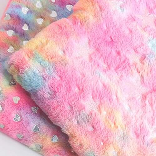100*160cm Rabbit Hair Tie-dye Hot Silver Plush Flannel Home Textile Colorful Rabbit Fur Handmade DIY Doll Pillow Fabric