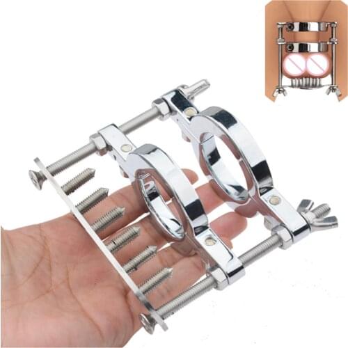 6 Styles Stainless Steel Scrotum Metal Locking Hinged Cock Ring CBT Ball Stretchers Weight Chrome Finish Bondage Gay Scrotum SM