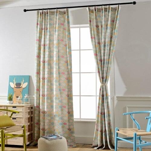 Pink Elephant Blackout Curtains For Kids Children Bedroom Cartoon Blinds Window Cotton Linen Drapes Girls