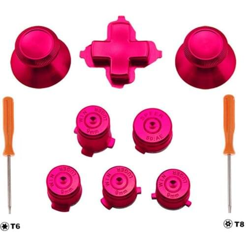 For Xbox one Controller Replacement Metal Thumbstick Joystick Analog Cap Bullet ABXY Guide Button D-Pad Dpad Button Screw Driver