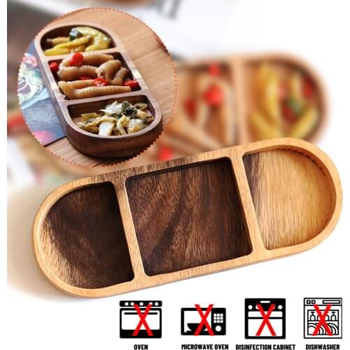 Creative Wood Plates Oval Shape Retro Wood Pan Plate Fruit Snack Dishes Saucer Tea Tray Dessert Dinner Bread Seasoning Tools