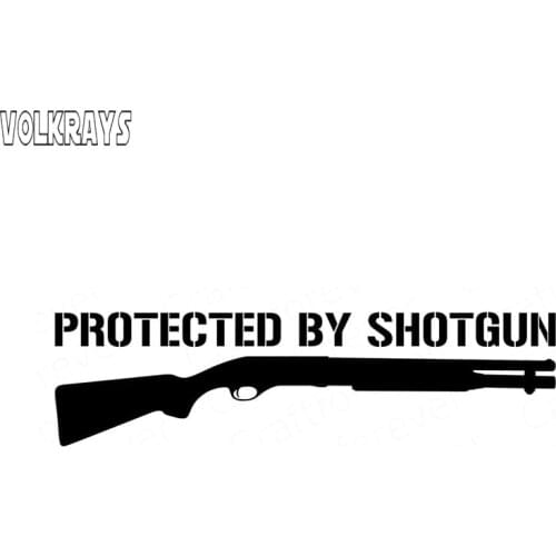 Volkrays Personality Car Sticker Protected By Gun Accessories Reflective Waterproof Cover Scratches Vinyl Decal,13cm*14cm