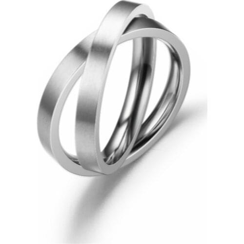 Jewelry Gift Stainless Steel Couple Female Minority Titanium Steel Double Women Adjustable Size Ring Party Rings for Girls