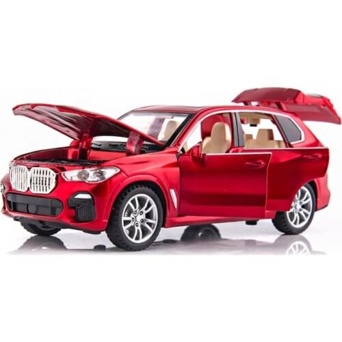 1:32 BMW X5 Alloy Diecast Vehicles Model Pull-back Car Lights Sounding Effect 6 Doors Openable Children Toy Gifts