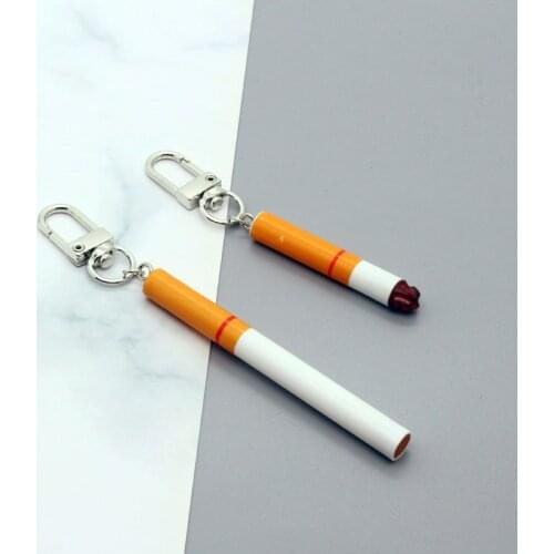 1 PC Resin Cigarette Pendant Keychain Key Ring For Men Women Gifts Cool Unique Funny Creative Bag Car Keychain K326-2