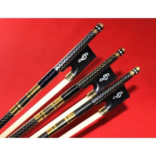 1pcs Pro new light carbon fiber 4/4 violin fiddle bow copper parts White hair