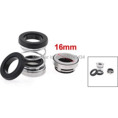 16mm Internal Dia Rubber Bellow Coil Spring Pump Shaft Mechanical Seal 2pcs