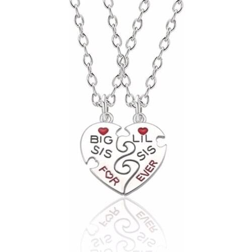 2 Piece Set Of Broken Heart Pendant Necklace Forever Friend Forever Friendship Fashion Big Sister Memorial Jewelry 2020