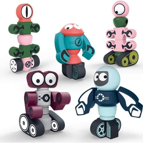 35pcs Magnetic Robots Magnetic Blocks Set for Kids with Storage Box, Stacking Robots,STEM Educational Playset Toys for Children