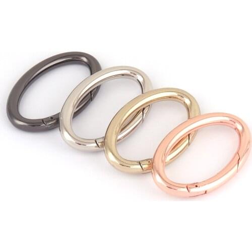 38mm Rose Gold Round Ring Gate Oval Spring Snap Ring O Rings,Metal Purse Clasp Webbing Hook Bag Buckle For Handbag 4Pcs