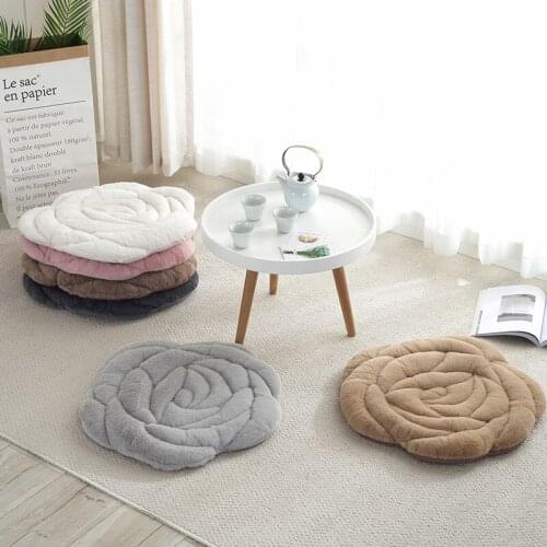 45cm--3D Rose Cushion Office Chair Pad Tatami Plush Padded Cushion Mat best for Winter