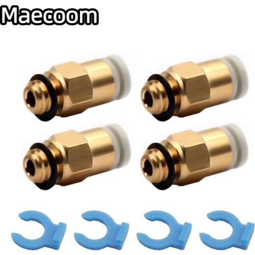5/10pcs PC4-M6 Pneumatic Connector Straight Air 3D Printer Part Copper Connector KJH 04 M6 For Extruder 4*2mm Filament PTFE tube
