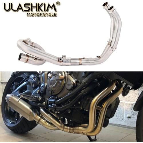 51mm Motorcycle Middle Front Pipe Link Pipe For MT-07 MT07 MT 07 2013-2019 Slip On Middle Connect PipeXSR700
