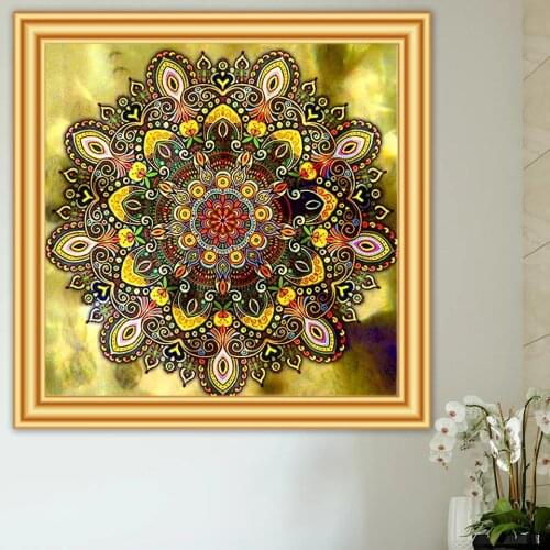 5D DIY Diamond Painting "Religious Mandala"Cross stitch Kits Full Diamond Embroidery Mosaic Picture of Rhinestones Decor Gift