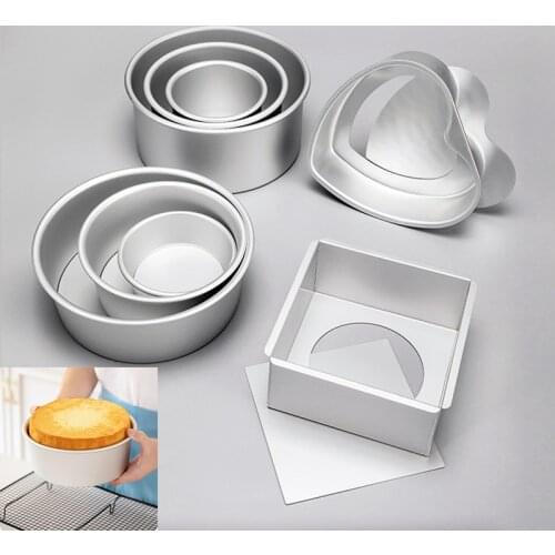 4/6/8/10/12 Inch Heart Cake Mold Removable Bottom Cake Pans Layer Round Cheesecake Pan Aluminum Baking Accessories