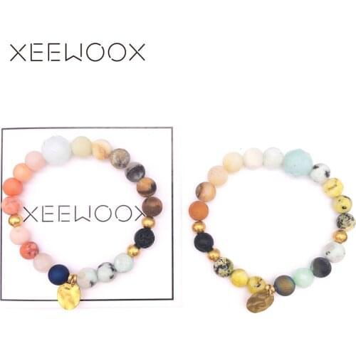 Natural Stone Bracelet For Women Couple Bead Bracelet Man Boho Gold Beads Bracelet Friendship Charm Gift 2019 New Custom