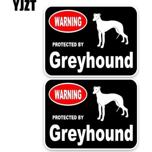YJZT 15*11.4CM 2X Greyhound Guard Dog PVC Colored Car Sticker C1-4396