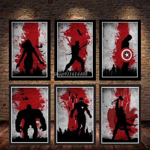 Canvas Painting Disney Classic Marvel Anime Superhero Captain America Iron Man Posters Prints Wall Art Picture Living Room Decor