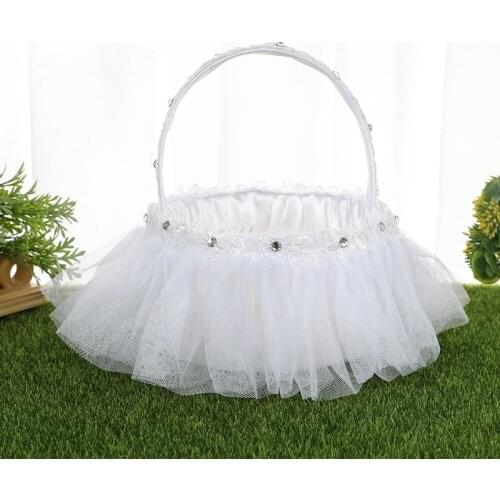 Western-style Creative Wedding Flower Baskets, White Lace, Bridesmaid, Wedding Supplies Wholesale Party Decoration