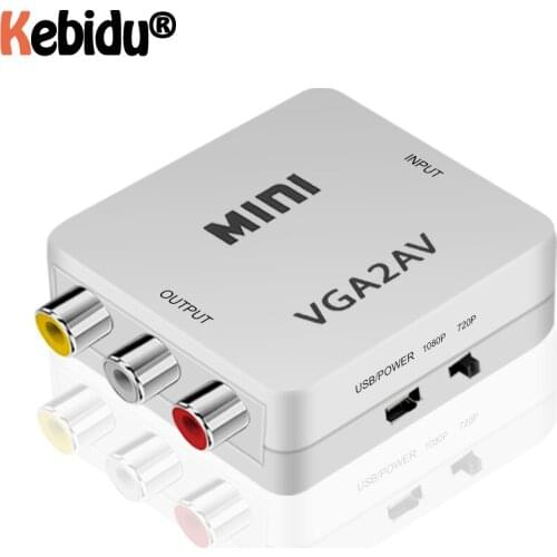 Mini VGA To AV Converter Adapter Support 1080P VGA2AV Converter PC To TV HD Computer To TV