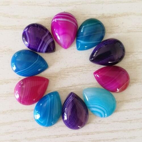 Fashion natural stone bead mixed stripe agates 25X18MM Water drop for jewelry making cab cabochon charms 12Pcs/lot Free shipping