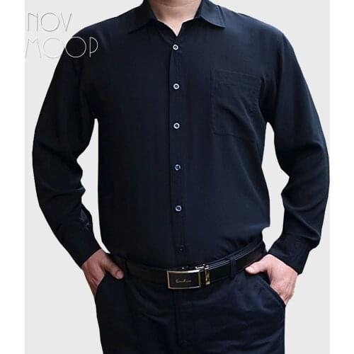 American style 100% silk shirt men shirts black white blue chemise homm camiseta masculina camisa masculina LT1473 Free shipping