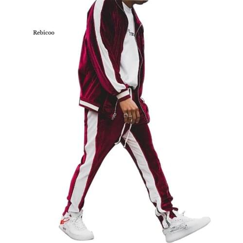 Mens Gold Velvet Tracksuit Set Autumn Winter Sport Suit Male Plus Velvet Thick Hoodies+ Pants Warm Sweatshirt Winter Sportswea