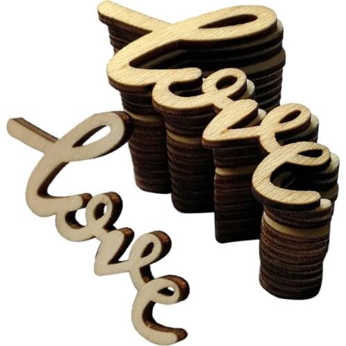 Pack of 15pcs DIY Wooden Cut LOVE Wooden Pieces Crafts Rustic Wedding Decoration