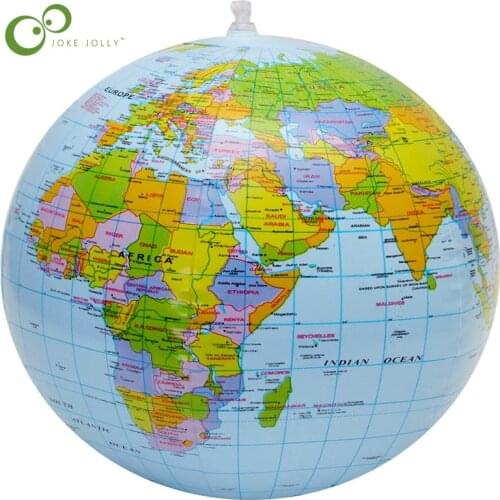 16 inch Inflatable World Globe Map ball Squishy Toys Early Education Geography Toys Map Balloon Beach Ball Toy For Children GYH
