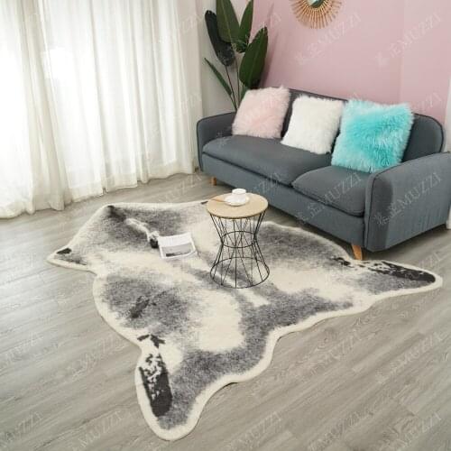 Arge size 160x210 cm badger cow Printed Cowhide faux skin leather NonSlip Antiskid Mat Animal print Carpet for home