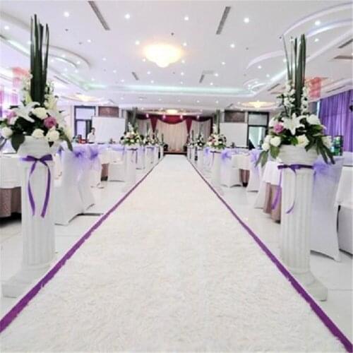 New Arrival 2m Wide X 10 m/roll White Plush Wedding Carpet Aisle Runner For Holiday Party Decorations Supplies