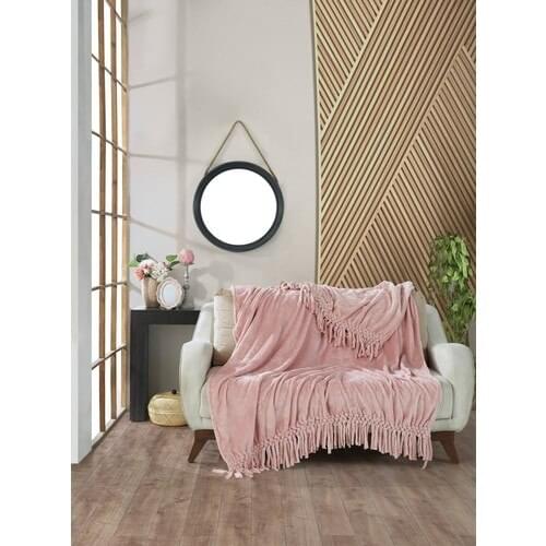 Rucheteks Single Blanket Bed Throw 150x200 cm Powder