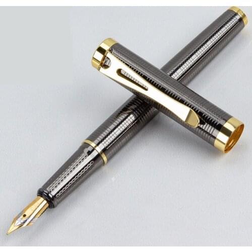 1Pcs Classic Business Pen High Quality F Nib Fountain Pen Stationery School & Office Writing Pen Full Metal Finance Ink Pens