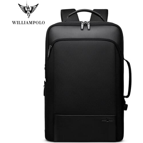 Williampolo Men Backpack Expandable Weekend Travel Backpack Men Water Repellent Laptop Backpack Computer Back Pack Male Bagpack