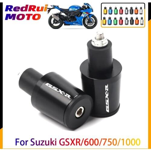 With Logo 8 Color 7/8" 22mm Motorcycle CNC Aluminum Handlebar Grip End Plug Handle Bar End Cap For Suzuki GSXR 600 750 GSX-R1000