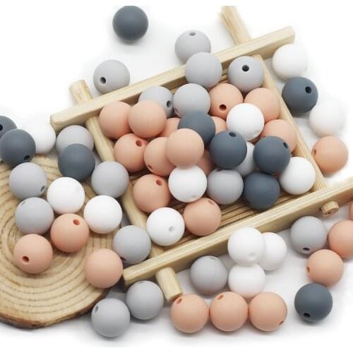 Cute-idea 9mm 200pcs silicone teether, suitable for baby chew jewelry, food grade Beads, BPA-free teether molar Baby Toys